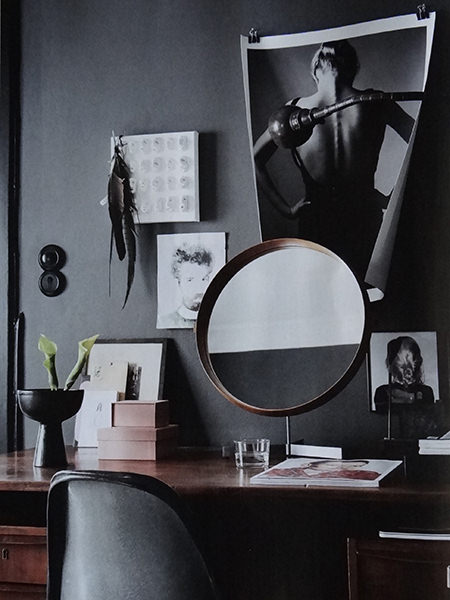 Work desk in a monochromatic home Work desk in a monochromatic home