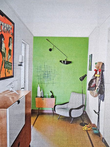 Armchair in a mid century modern decorated sitting room Armchair in a mid century modern decorated sitting room