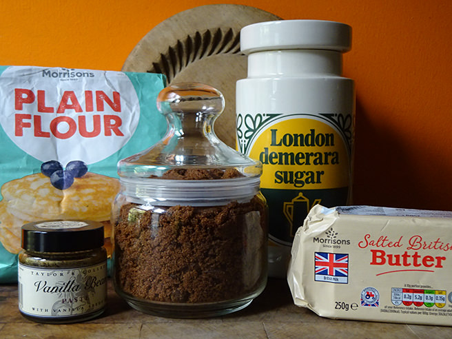 Homemade Muscovado shortbread recipe ingredients