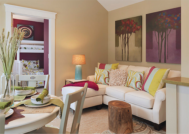 Diptych artwork on a sitting room wall