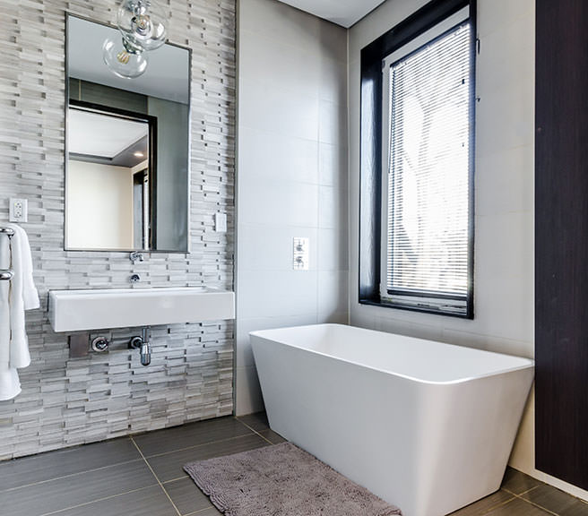 Large white rectangular bath