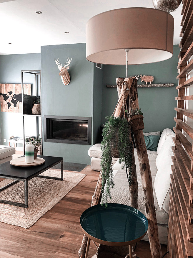 Pink and grey decorated apartment