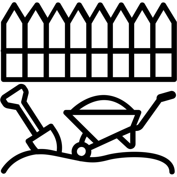 Illustration of garden landscaping equipment