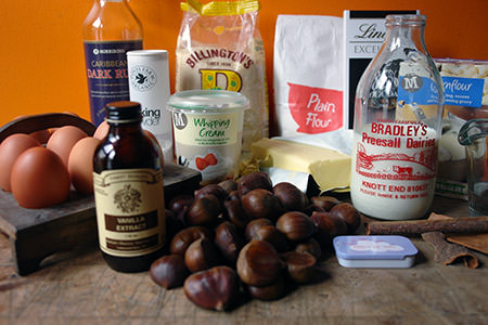 Chocolate caramel chestnut cake ingredients