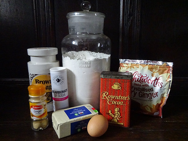 Chocolate ginger cookies ingredients