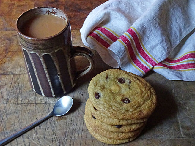 Stack of dark and white chocolate chip cookies | H is for Home