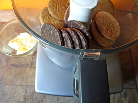 Dark chocolate digestives and butter