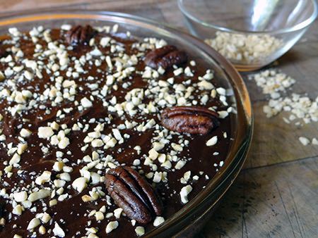 Home-made double choc nut tart via @hisforhome