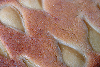 Home made French pear tart, detail | H is for Home