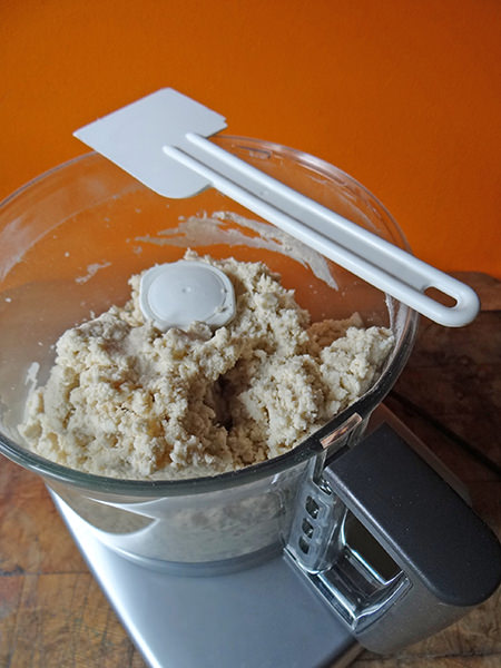 Jam roly poly pastry mixture in food processor