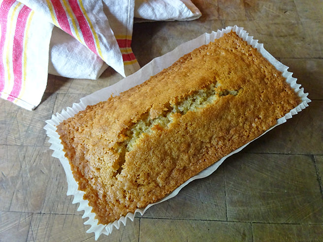 Freshly baked loaf cake