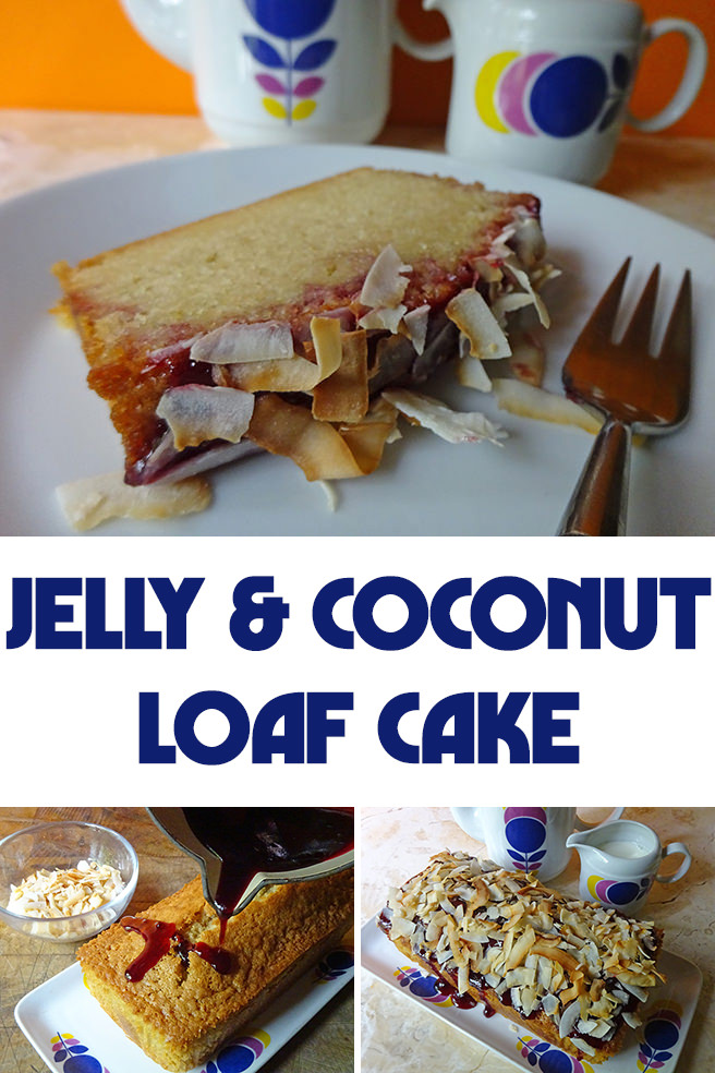 Jelly and coconut loaf cake