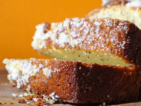 close up of sliced lemon & poppy seed loaf | H is for Home