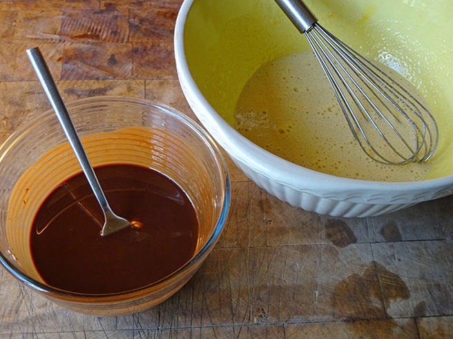 Marzipan chocolate brownies liquid ingredients | H is for Home