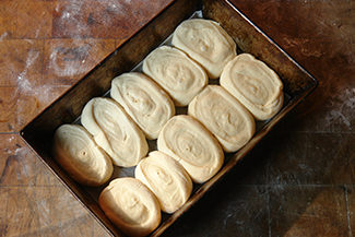 Panipopo dough in a rectangular baking tin | H is for Home