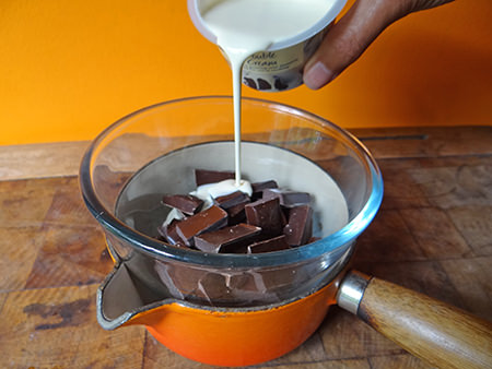 making chocolate sauce