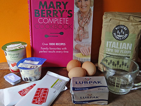 Chocolate profiteroles ingredients
