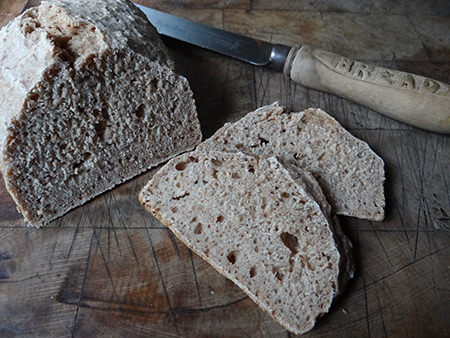 Loaf of Roman bread, sliced