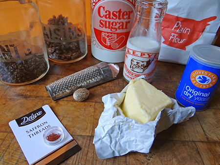 Saffron cake ingredients