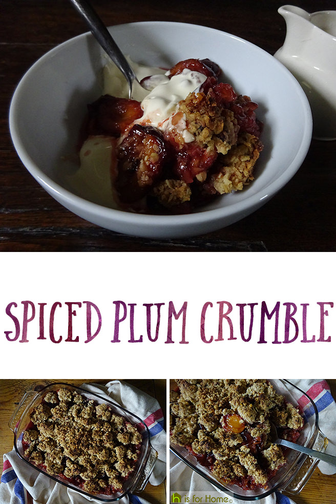 Home-made spiced plum crumble recipe | H is for Home