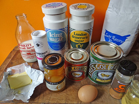 Sticky ginger loaf ingredients