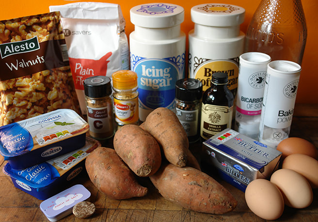 Sweet potato cake ingredients