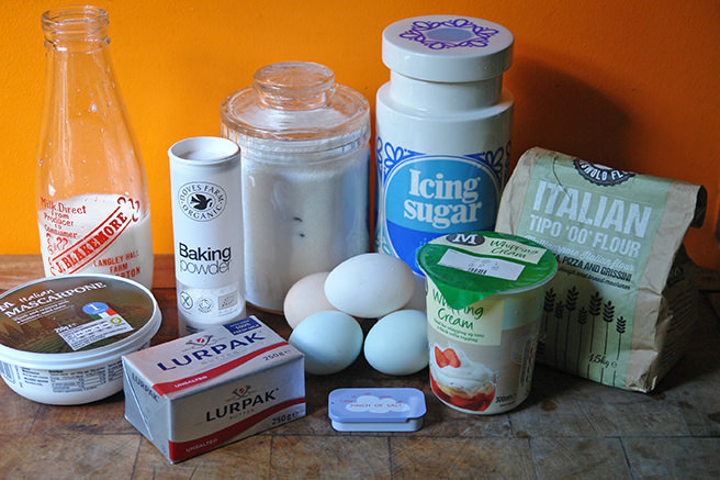 White velvet cake with creamy mascarpone frosting recipe ingredients