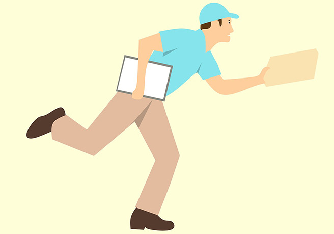 Illustration of a delivery man