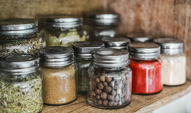 Glass spice storage jars
