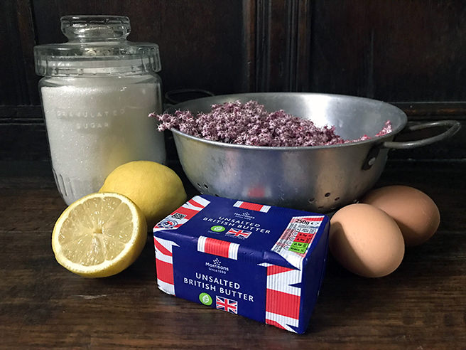Elderflower curd ingredients