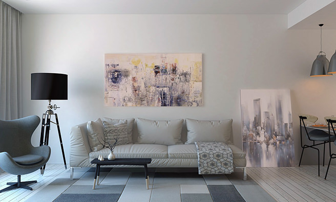 Contemporary furniture in a living room