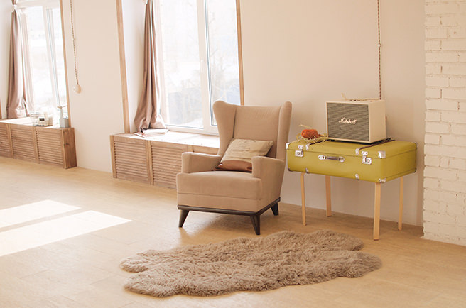 Cream coloured living room