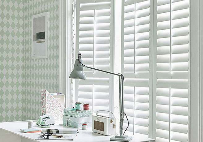 White California louvred shutters on a window