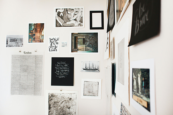 Gallery wall of artworks
