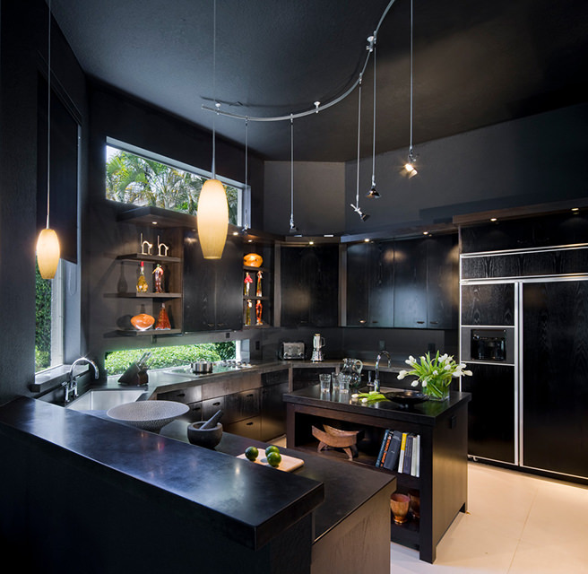 All black kitchen