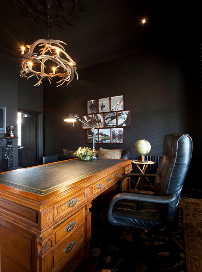 All black home office