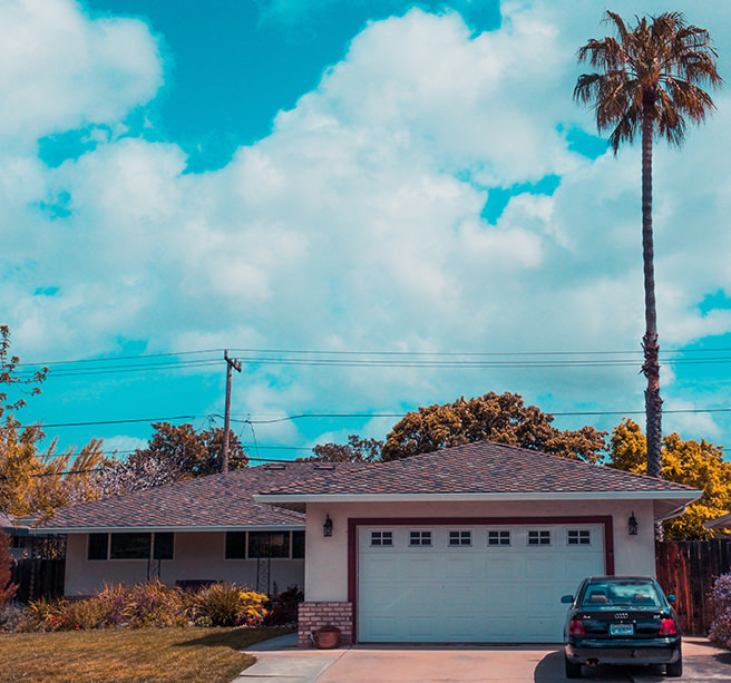 Double garage on a detached bungalow