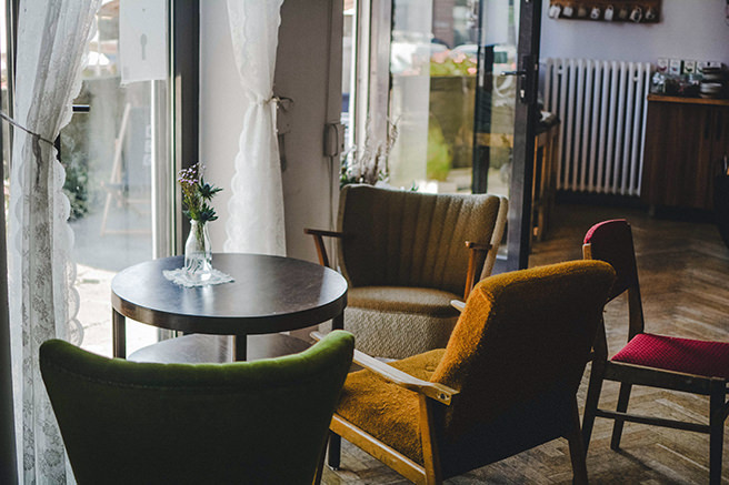 Vintage chair and mis-matched vintage armchairs