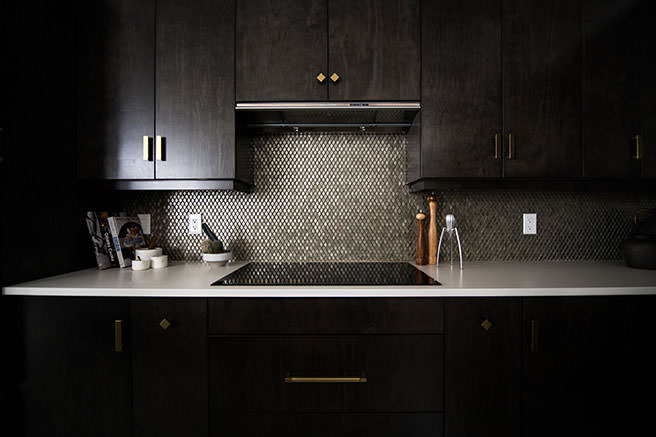 Dark decorated kitchen