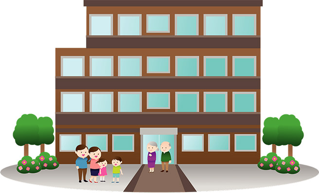 Condominium building illustration