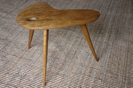 vintage 1950s palette topped teak table with splayed legs