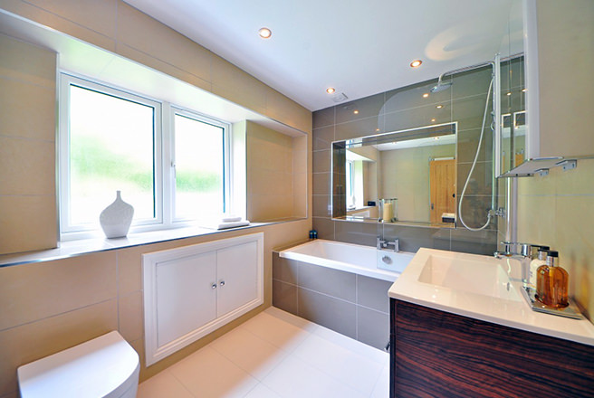 Modern bathroom in neutral colours